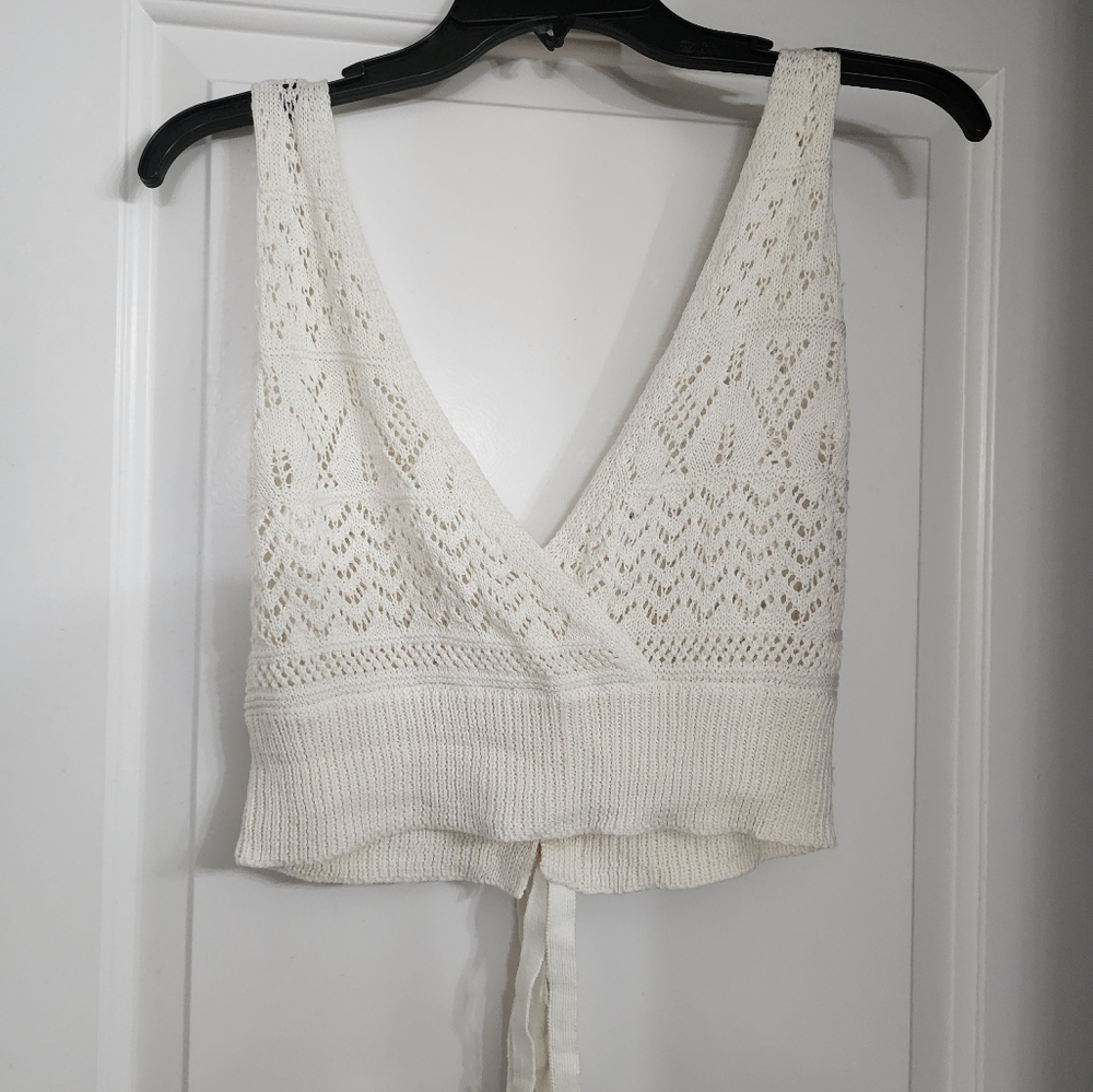 New: Cream Crop Top